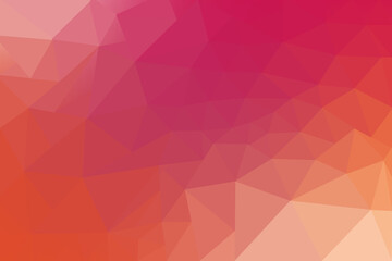 Vibrant Low Poly Gradient Background in Shades of Red Pink Orange for Modern Design