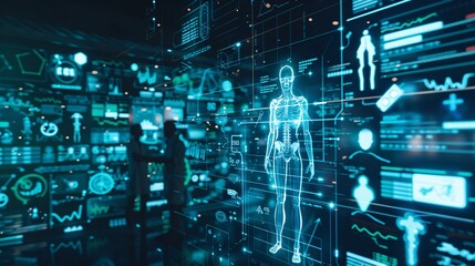 Digital Human Anatomy Visualization on a Futuristic Interface