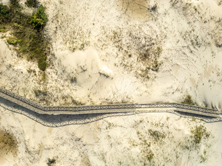 Walk way over the sand dunes and vegetation