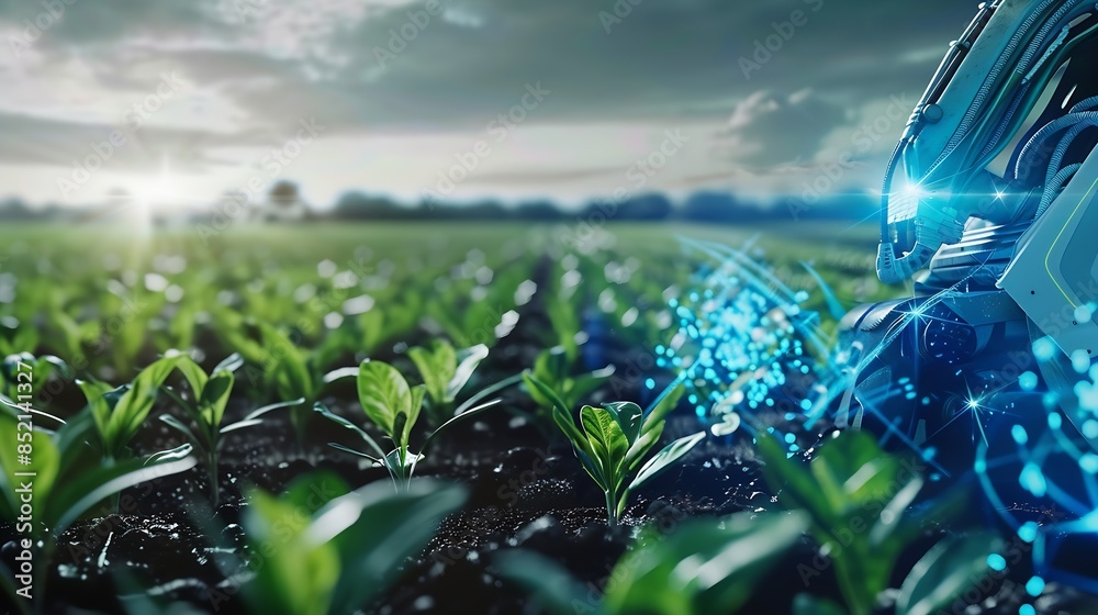 Leinwandbilder the concept of using ai and smart farming : generative ai