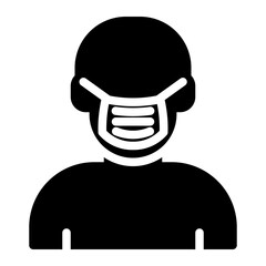 Patient icon in  Glyph solid black fill style