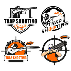 Trap shooting clipart design vector.