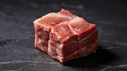 Fototapeta premium Cube of uncooked pork for roasting