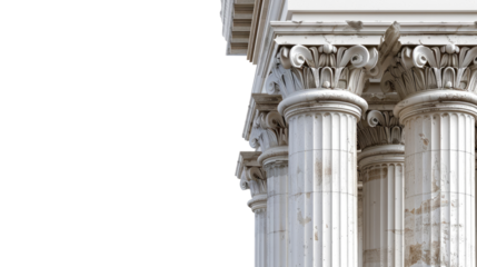 Greek columns on a transparent background