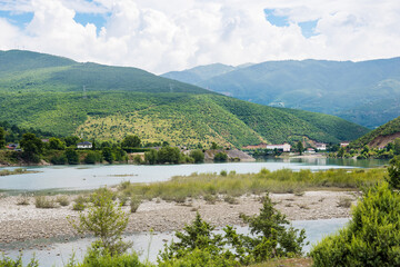 The Valbona river flows into lake Kamoni in Albania