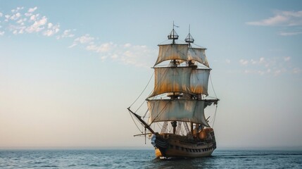 Sailing Ship at Sunset