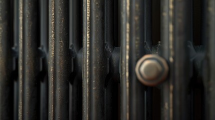 Close view of a radiator heater featuring a venting screw