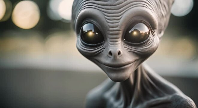 grey alien smiling illustration
