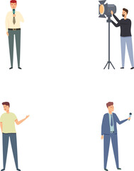 Diverse collection of business professionals in various poses and outfits. Isolated on white background. Perfect for corporate. Media. And communication concepts. With a modern and stylish design