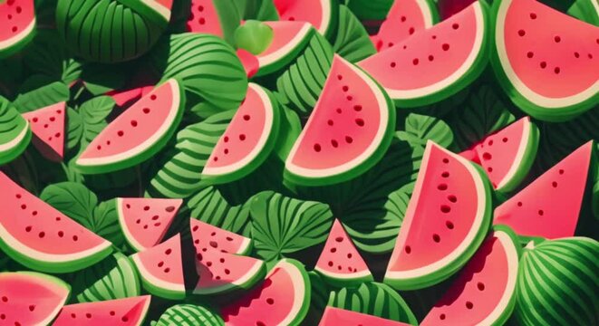 seamless tropical watermelon pattern