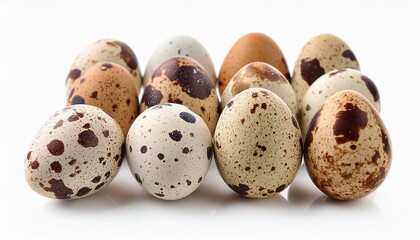Obraz premium quail eggs on white background