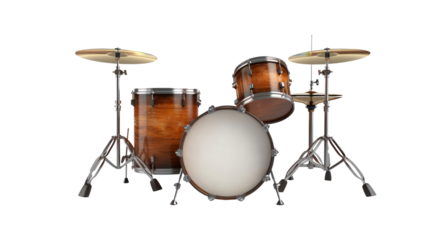 Realistic set drum isolated on transparent background.