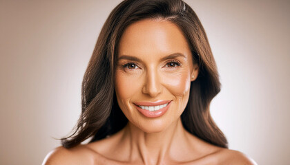 Naklejka premium Collection of Professional Studio Portraits of Women with Natural Beauty and Radiant Skin