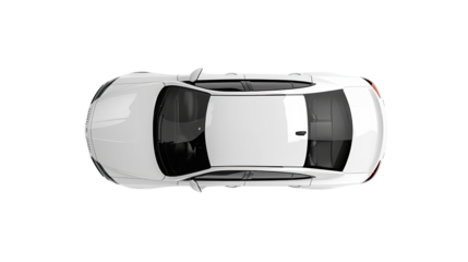 Top view of the car on a transparent background