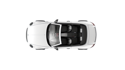 Top view of the car on a transparent background