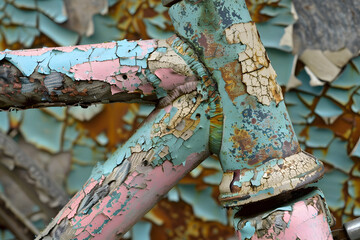 Peeled paint on a vintage bicycle