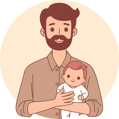 Father's day flat illustrations