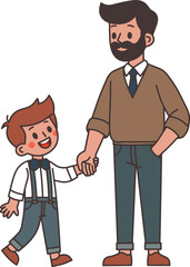 Father's day flat illustrations