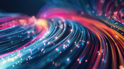 Data Stream Velocity: High-Tech Abstract. a high-speed visualization of data flow, represented through dynamic lines and vibrant colors, symbolizing connectivity and digital information processing