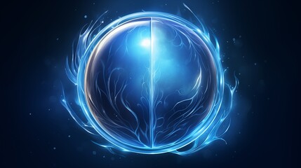 Obraz premium A Glowing Blue Energy Sphere Radiating Luminescent Waves