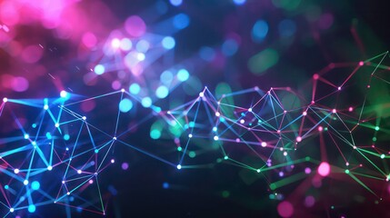 Color Accents: Use accent colors like neon blues, greens, or purples for the nodes and connecting lines. This can create a striking contrast with the dark background.