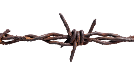 Barbed wire on a transparent background