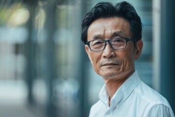 Obraz premium Portrait of a middle aged male accountant in office