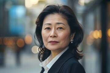 Obraz premium Portrait of a middle aged female accountant in office