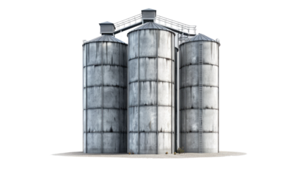 Wheat silo on a transparent background
