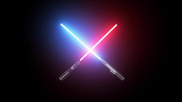 Two lightsaber red and blue Jedi
