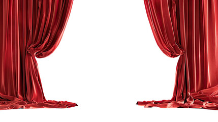 Red curtain on transparent background