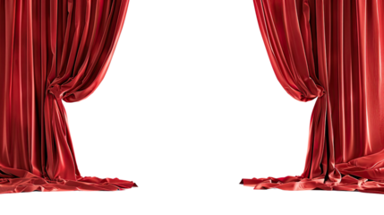 Red curtain on transparent background