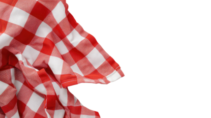 Plaid tablecloth on a transparent background