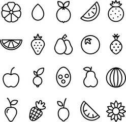 set of fruits and vegetables