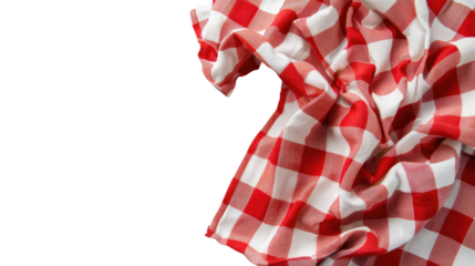 Plaid tablecloth on a transparent background