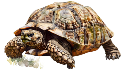 Turtle isolated on a transparent background, PNG 