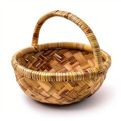 Bamboo basket isolated on white background