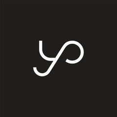 letter yp thin line simple geometric logo vector