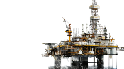 Oil platform on transparent background