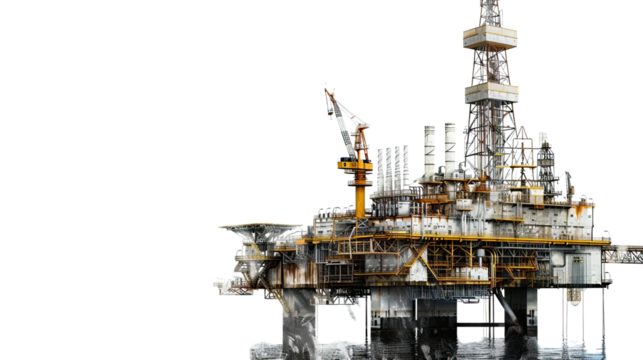 Oil platform on transparent background