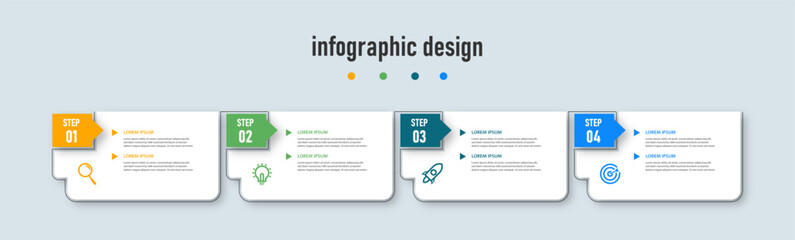 	
Business infographics template. timeline with 4 steps, options. can be used for workflow diagram, info chart, web design. vector illustration.
