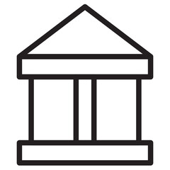 City Bank Banking Line Icon