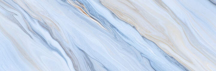 Fototapeta premium Marble rock texture blue ink pattern liquid swirl paint white dark that is Illustration panorama background for do ceramic counter tile silver gray that is abstract waves skin wall luxurious art ideas