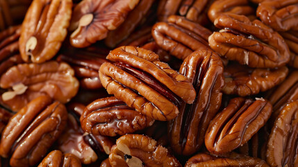 Obraz premium Caramel Syrup Pecan Nuts