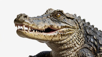 an image capturing the intense concentration of a crocodile as it surfaces 