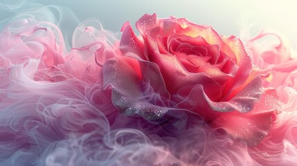 Fototapeta premium Rose in a Cloud of Pink
