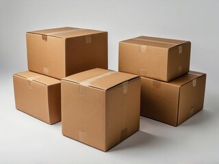 Cajas de cart&oacute;n sobre fondo blanco 