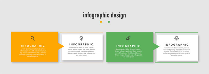 Modern Business infographics template. timeline with 4 steps, options. can be used for workflow diagram, info chart, web design. vector illustration