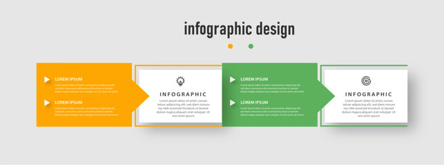 Modern Business infographics template. timeline with 4 steps, options. can be used for workflow diagram, info chart, web design. vector illustration