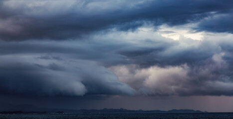 Dramatic Stormy Cloudy Morning over Alaska Coast